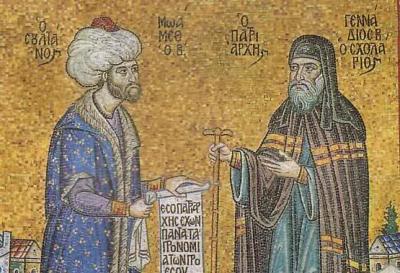 Мехмед Завоеватель и патриарх Геннадий II Права немусульман в Османской империи