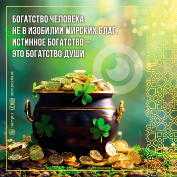 Богатство человека не в изобилии мирских благ...