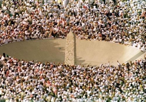 With seven pebbles, the hujjaj throw at each and every one of the three jamarat.