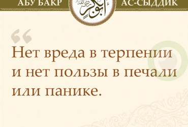 Нет вреда в терпении и нет пользы в печали или панике